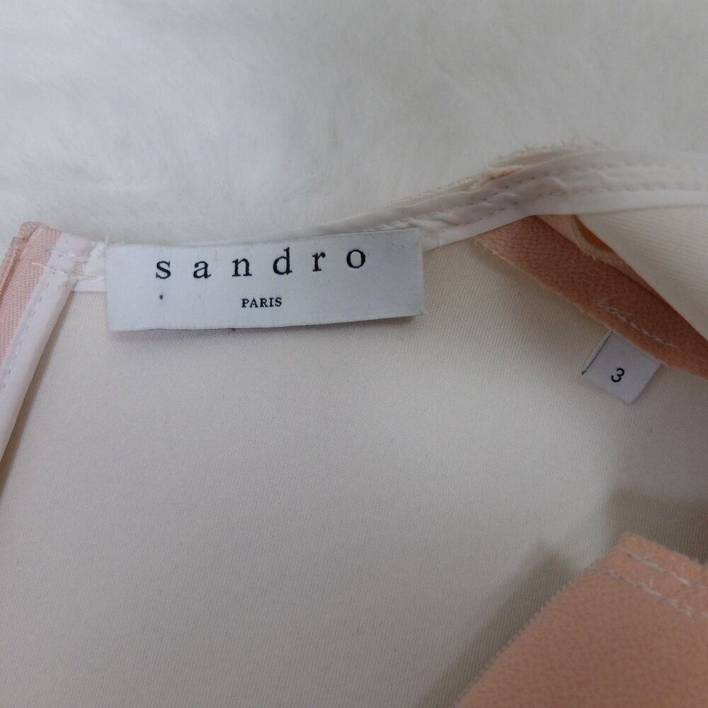Sandro Paris Light Dusty Pink Remind Mini Dress Fit and Flare Scuba Knit Size 3 - Picture 5 of 7